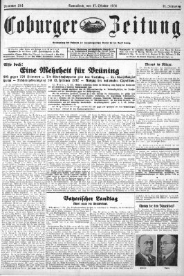 Coburger Zeitung Samstag 17. Oktober 1931