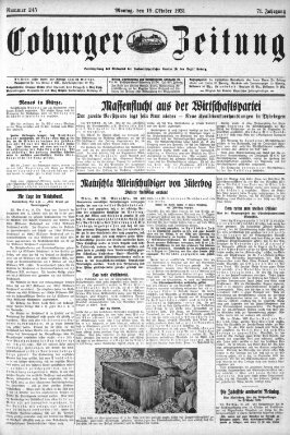 Coburger Zeitung Montag 19. Oktober 1931