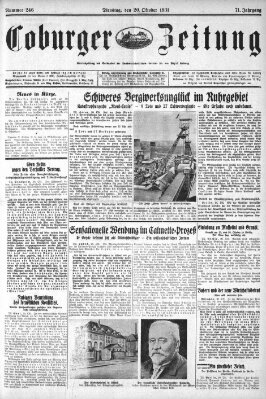 Coburger Zeitung Dienstag 20. Oktober 1931