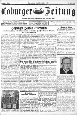 Coburger Zeitung Samstag 31. Oktober 1931