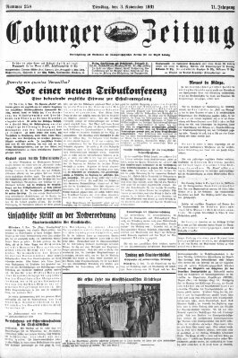 Coburger Zeitung Dienstag 3. November 1931