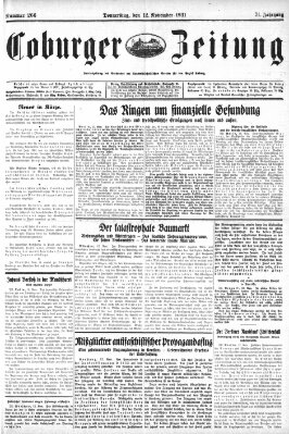 Coburger Zeitung Donnerstag 12. November 1931