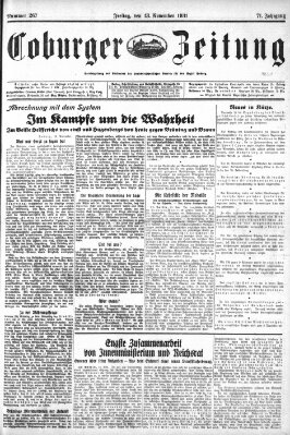 Coburger Zeitung Freitag 13. November 1931