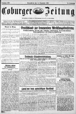 Coburger Zeitung Samstag 14. November 1931