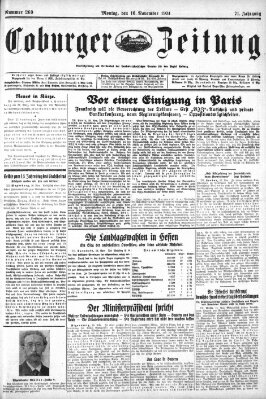 Coburger Zeitung Montag 16. November 1931