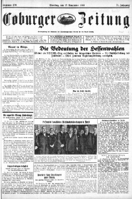 Coburger Zeitung Dienstag 17. November 1931