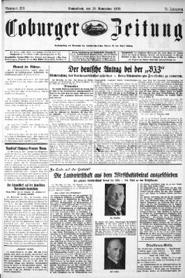 Coburger Zeitung Samstag 21. November 1931