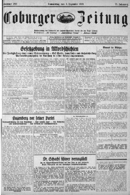 Coburger Zeitung Donnerstag 3. Dezember 1931