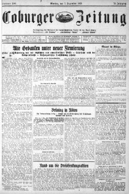 Coburger Zeitung Montag 7. Dezember 1931