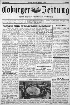 Coburger Zeitung Montag 14. Dezember 1931