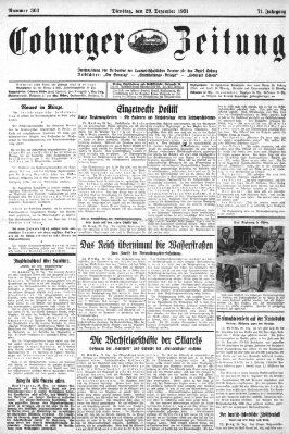 Coburger Zeitung Dienstag 29. Dezember 1931