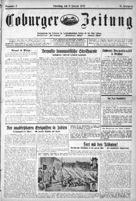 Coburger Zeitung Dienstag 5. Januar 1932