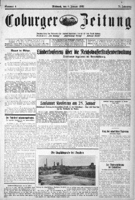 Coburger Zeitung Mittwoch 6. Januar 1932