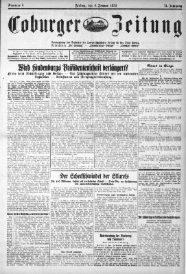 Coburger Zeitung Freitag 8. Januar 1932