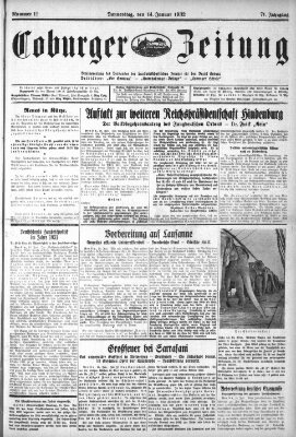 Coburger Zeitung Donnerstag 14. Januar 1932