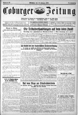 Coburger Zeitung Mittwoch 27. Januar 1932