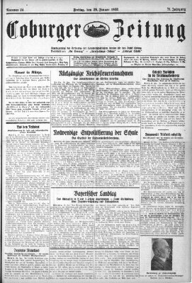 Coburger Zeitung Freitag 29. Januar 1932