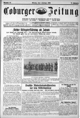 Coburger Zeitung Montag 1. Februar 1932