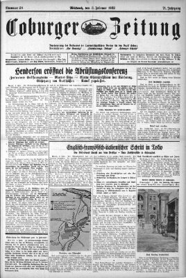 Coburger Zeitung Mittwoch 3. Februar 1932