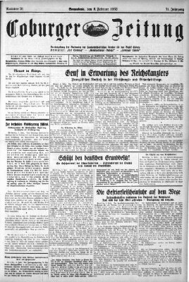 Coburger Zeitung Samstag 6. Februar 1932