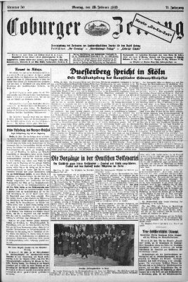 Coburger Zeitung Montag 29. Februar 1932