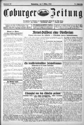 Coburger Zeitung Thursday 3. March 1932