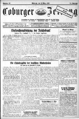 Coburger Zeitung Mittwoch 9. März 1932