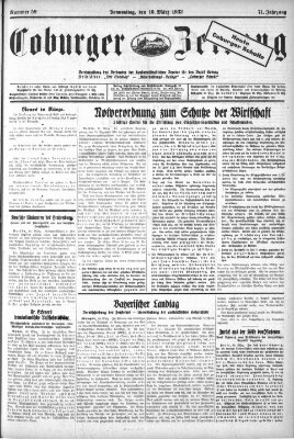 Coburger Zeitung Donnerstag 10. März 1932