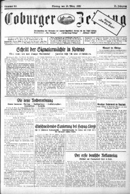 Coburger Zeitung Montag 21. März 1932