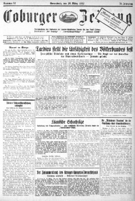 Coburger Zeitung Samstag 26. März 1932