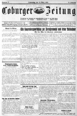 Coburger Zeitung Donnerstag 31. März 1932