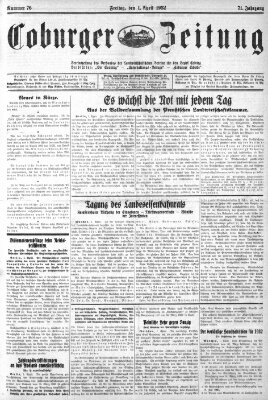 Coburger Zeitung Freitag 1. April 1932