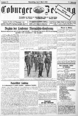 Coburger Zeitung Donnerstag 7. April 1932