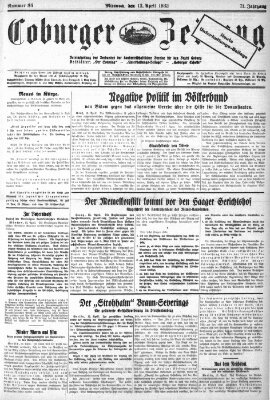 Coburger Zeitung Wednesday 13. April 1932