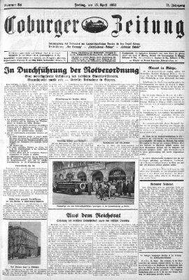 Coburger Zeitung Freitag 15. April 1932