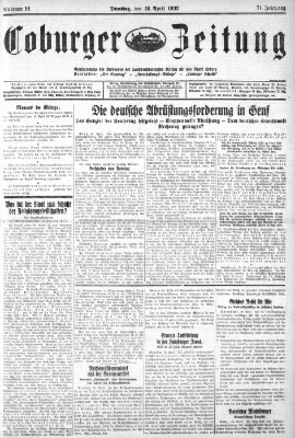 Coburger Zeitung Dienstag 19. April 1932