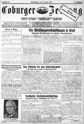 Coburger Zeitung Thursday 21. April 1932