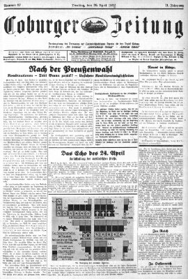 Coburger Zeitung Dienstag 26. April 1932