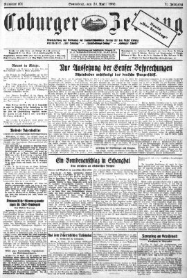 Coburger Zeitung Samstag 30. April 1932