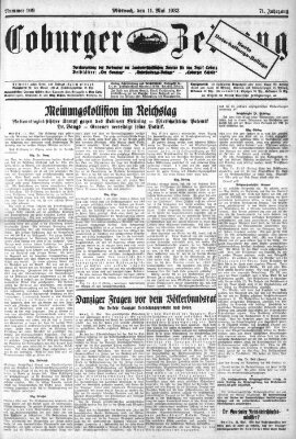 Coburger Zeitung Mittwoch 11. Mai 1932