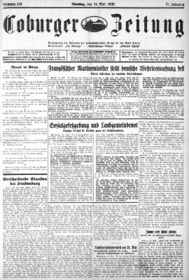 Coburger Zeitung Dienstag 24. Mai 1932