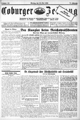 Coburger Zeitung Montag 30. Mai 1932