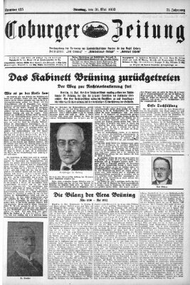 Coburger Zeitung Dienstag 31. Mai 1932