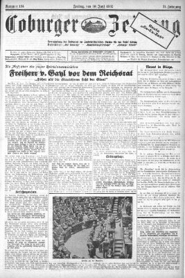 Coburger Zeitung Freitag 10. Juni 1932