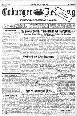 Coburger Zeitung Montag 27. Juni 1932