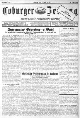 Coburger Zeitung Freitag 1. Juli 1932