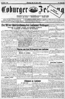 Coburger Zeitung Montag 11. Juli 1932