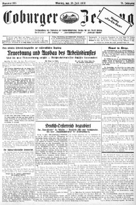 Coburger Zeitung Montag 18. Juli 1932