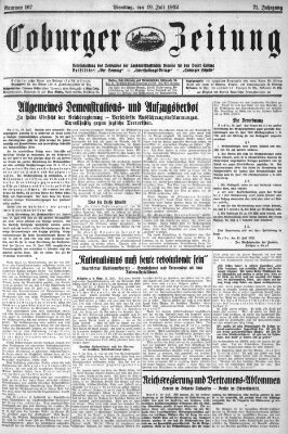 Coburger Zeitung Dienstag 19. Juli 1932