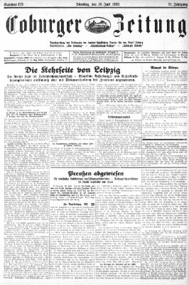 Coburger Zeitung Tuesday 26. July 1932